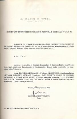 Resolução do Conselho de Ensino, Pesquisa e Extensão nº 0013/1996