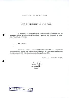 Ato da Reitoria nº 0777/2000