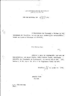 Ato da Reitoria nº 0453/1973