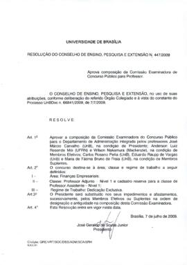 Resolução do Conselho de Ensino, Pesquisa e Extensão nº 0447/2009