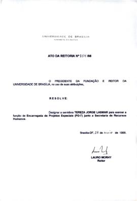 Ato da Reitoria nº 0854/1998