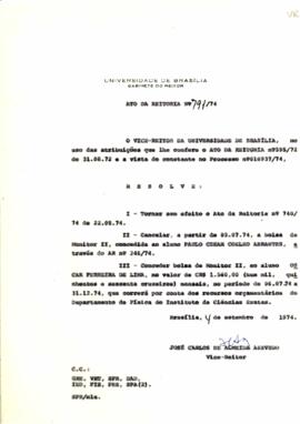 Ato da Reitoria nº 0791/1974
