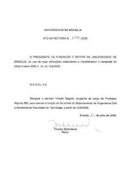 Ato da Reitoria nº 1189/2006