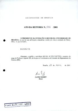 Ato da Reitoria nº 0551/2001