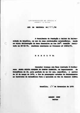 Ato da Reitoria nº 0144/1976