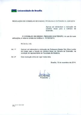 Resolução do Conselho de Ensino, Pesquisa e Extensão nº 0241/2014