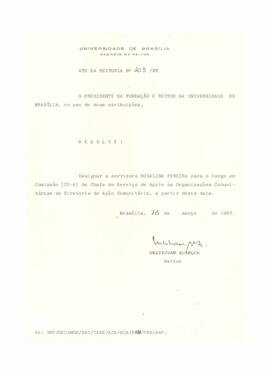 Ato da Reitoria nº 0103/1987