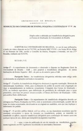 Resolução do Conselho de Ensino, Pesquisa e Extensão nº 0114/1996