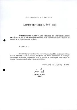 Ato da Reitoria nº 0905/2001