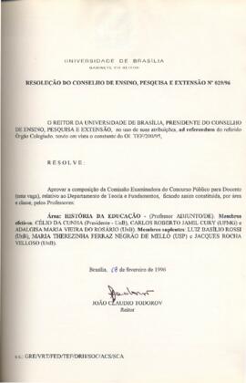 Resolução do Conselho de Ensino, Pesquisa e Extensão nº 0029/1996