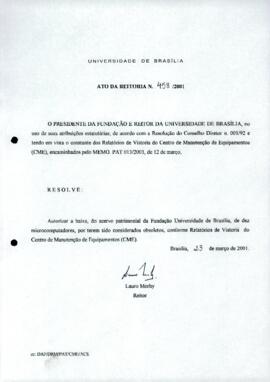 Ato da Reitoria nº 0458/2001