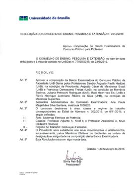 Resolução do Conselho de Ensino, Pesquisa e Extensão nº 0012/2016