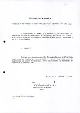 Resolução do Conselho de Ensino, Pesquisa e Extensão nº 0125/2006