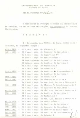 Ato da Reitoria nº 0221/1985