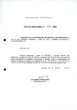 Ato da Reitoria nº 0690/2001