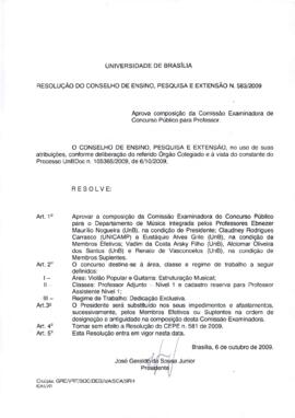 Resolução do Conselho de Ensino, Pesquisa e Extensão nº 0583/2009