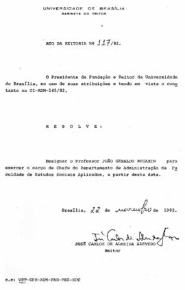 Ato da Reitoria nº 0117/1982