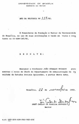 Ato da Reitoria nº 0117/1982