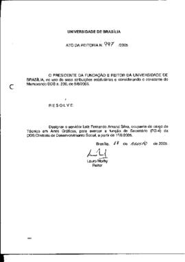 Ato da Reitoria nº 0997/2005
