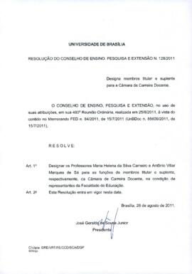 Resolução do Conselho de Ensino, Pesquisa e Extensão nº 0128/2011