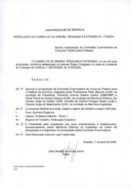 Resolução do Conselho de Ensino, Pesquisa e Extensão nº 0175/2009