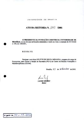 Ato da Reitoria nº 1143/2001