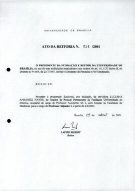 Ato da Reitoria nº 0518/2001