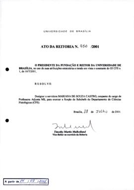 Ato da Reitoria nº 0956/2001