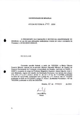 Ato da Reitoria nº 0243/2004