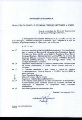 Resolução do Conselho de Ensino, Pesquisa e Extensão nº 0037/2012