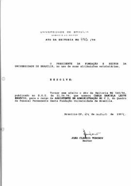 Ato da Reitoria nº 0785/1994