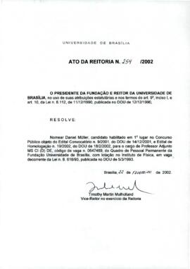 Ato da Reitoria nº 0254/2002