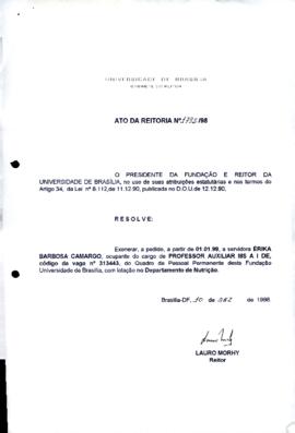 Ato da Reitoria nº 1732/1998