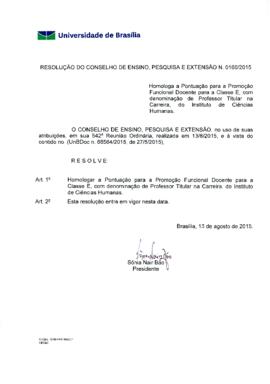 Resolução do Conselho de Ensino, Pesquisa e Extensão nº 0160/2015