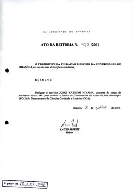 Ato da Reitoria nº 0978/2001