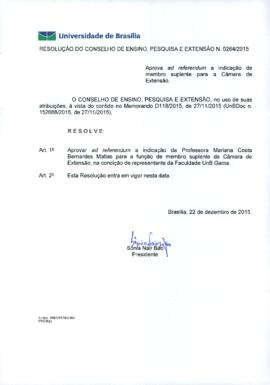 Resolução do Conselho de Ensino, Pesquisa e Extensão nº 0264/2015