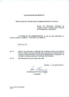 Resolução do Conselho de Administração nº 0014/2013