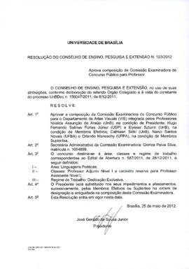 Resolução do Conselho de Ensino, Pesquisa e Extensão nº 0123/2012