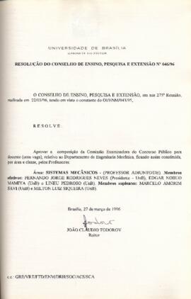 Resolução do Conselho de Ensino, Pesquisa e Extensão nº 0046/1996