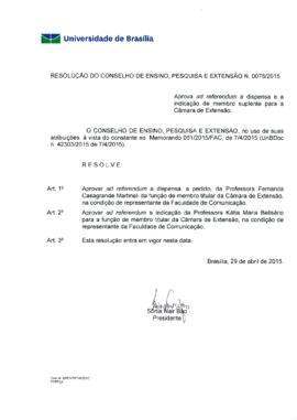 Resolução do Conselho de Ensino, Pesquisa e Extensão nº 0076/2015