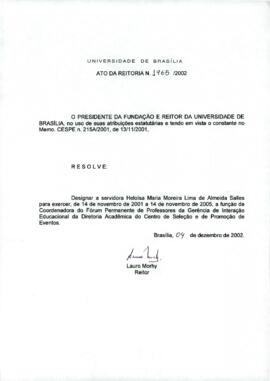 Ato da Reitoria nº 1965/2002