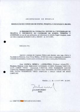 Resolução do Conselho de Ensino, Pesquisa e Extensão nº 0086/2001