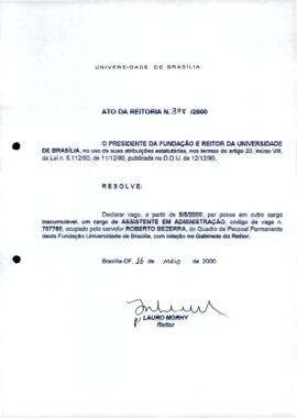 Ato da Reitoria nº 0398/2000