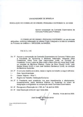 Resolução do Conselho de Ensino, Pesquisa e Extensão nº 0221/2009