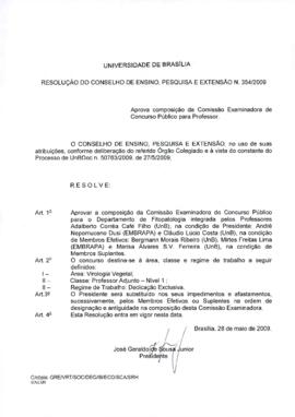 Resolução do Conselho de Ensino, Pesquisa e Extensão nº 0354/2009