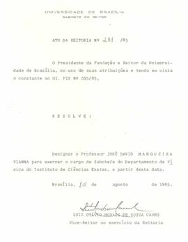 Ato da Reitoria nº 0231/1985