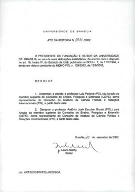 Ato da Reitoria nº 1531/2002
