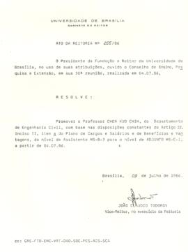 Ato da Reitoria nº 0255/1986