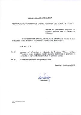 Resolução do Conselho de Ensino, Pesquisa e Extensão nº 0131/2013