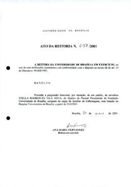 Ato da Reitoria nº 0697/2001